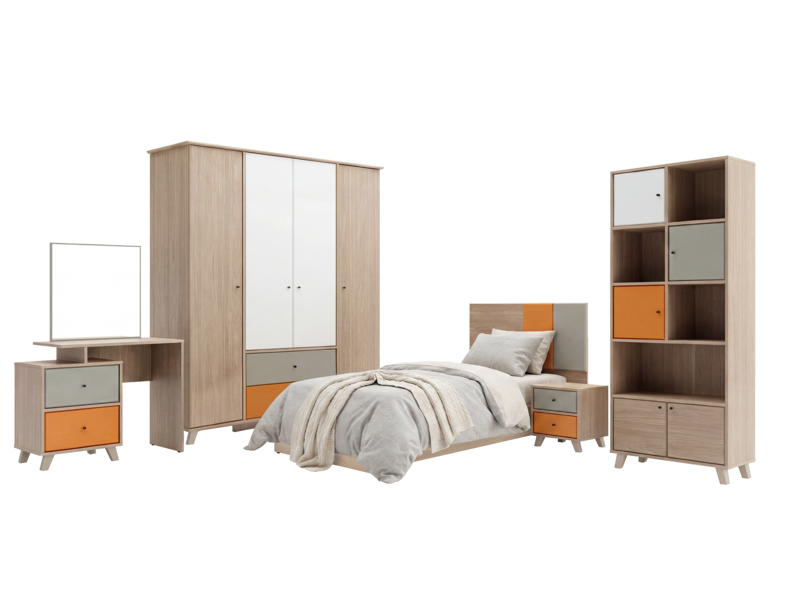 Joudy TeenageBedroomSet White Background